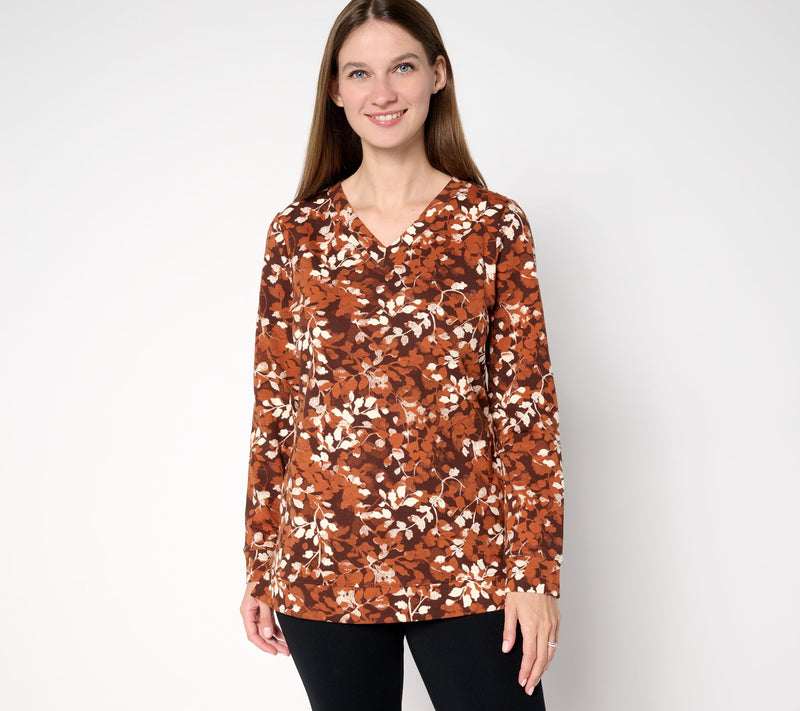 Denim & Co. Active Petite French Terry Long Sleeve Tunic — View 15