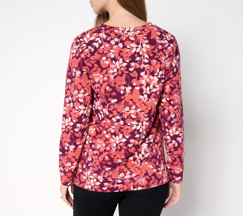 Denim & Co. Active Petite French Terry Long Sleeve Tunic — View 4