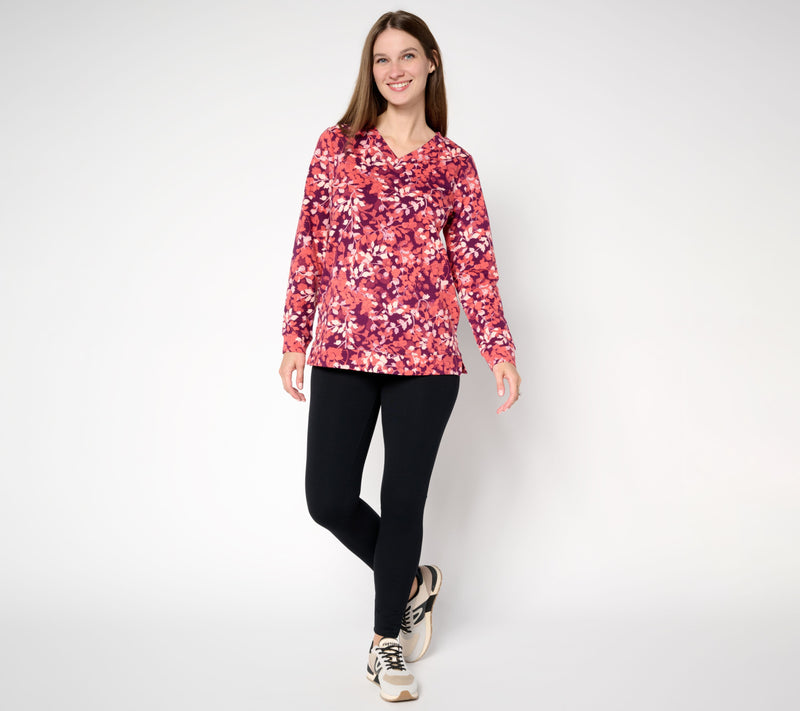 Denim & Co. Active Petite French Terry Long Sleeve Tunic — View 5