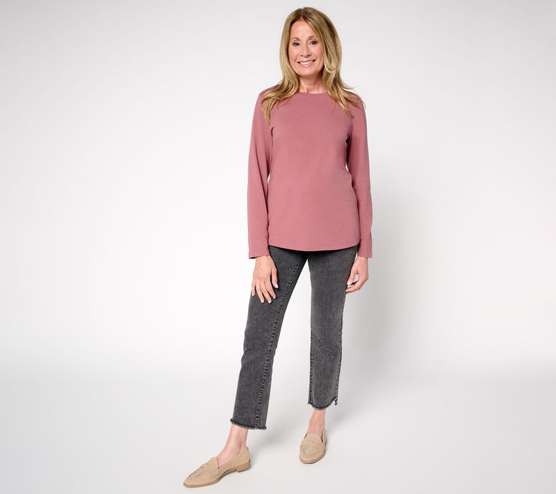 Denim & Co. Essentials Cool to the Touch Cotton Modal Long Sleeve Top — View 5