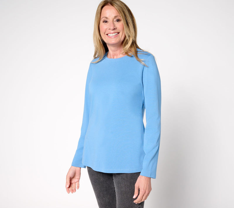 Denim & Co. Essentials Cool to the Touch Cotton Modal Long Sleeve Top — View 15