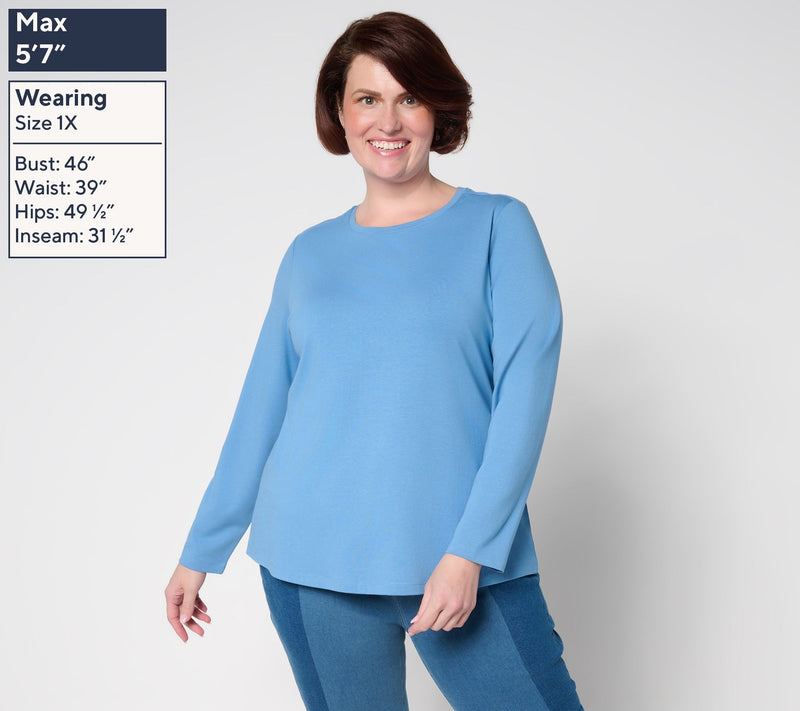 Denim & Co. Essentials Cool to the Touch Cotton Modal Long Sleeve Top — View 2