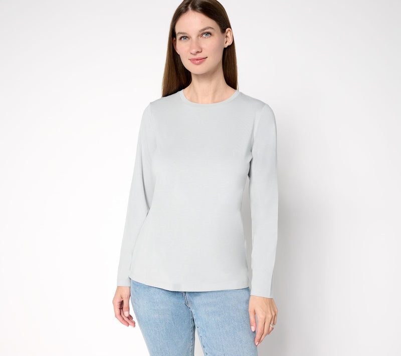 Denim & Co. Essentials Cool to the Touch Cotton Modal Long Sleeve Top — View 17