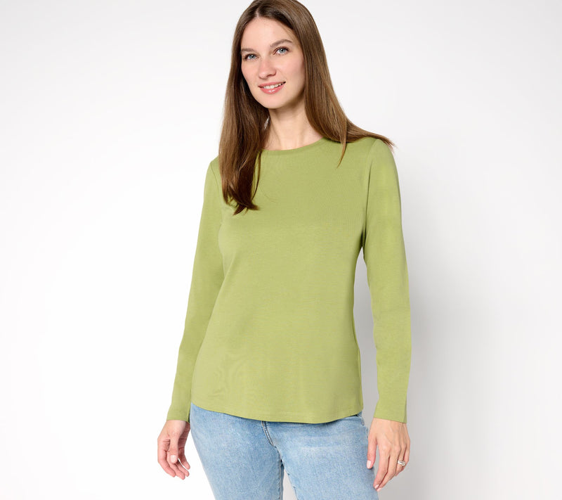 Denim & Co. Essentials Cool to the Touch Cotton Modal Long Sleeve Top — View 18