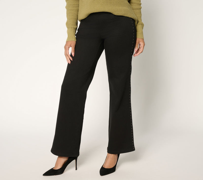 Belle by Kim Gravel Tall Primabelle Twill Studded Wide Leg Jean — Main view