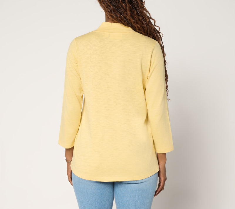 Belle Boho by Kim Gravel Slub Knit Western Chic Seamed Top — View 4