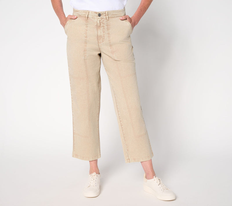 LOGO by Lori Goldstein Regular Stone Wash Cropped Pants — View 12