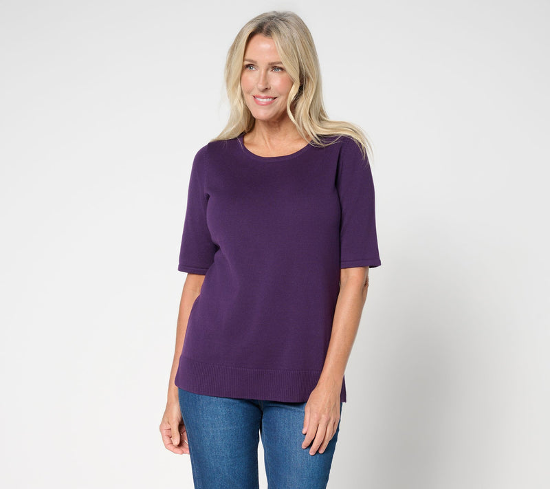 Brandis Dress Out Loud Elbow Sleeve Sweater Shell — Main view