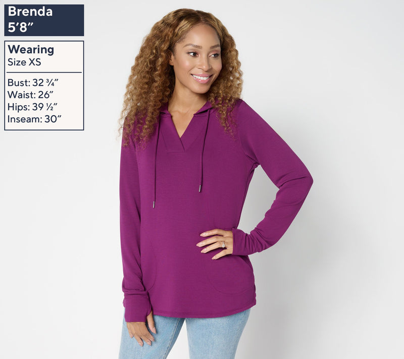 Brandis Dress Out Loud Acquitted Knit Split Neck Hoodie — View 3
