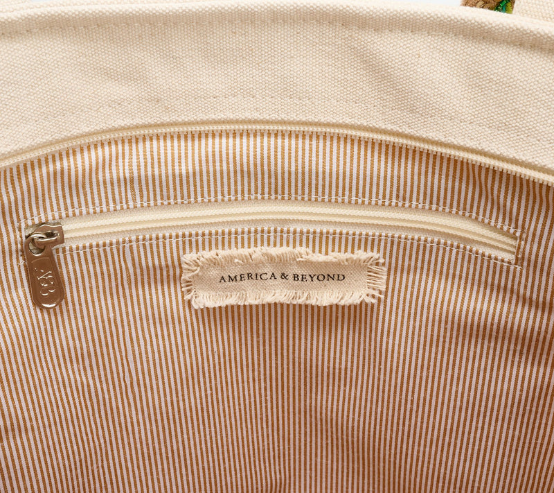 America & Beyond Embellished Zip Top Canvas Tote — View 13
