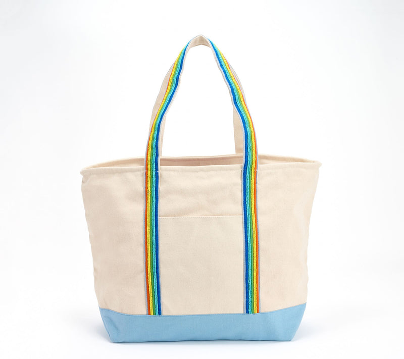 America & Beyond Embellished Zip Top Canvas Tote — View 5