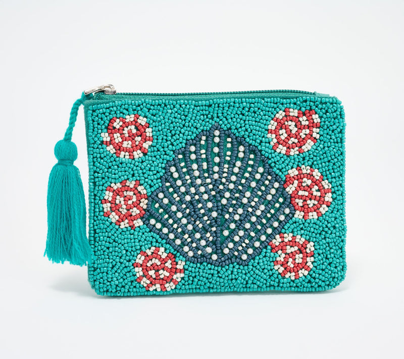 America & Beyond Embellished Beach Themed Coin Pouch — View 3