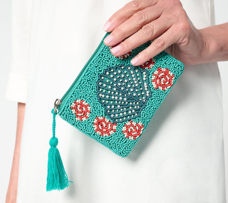 America & Beyond Embellished Beach Themed Coin Pouch — View 6