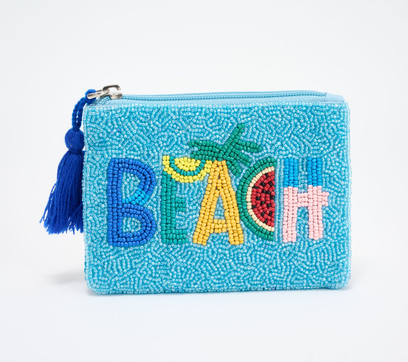 America & Beyond Embellished Beach Themed Coin Pouch — View 2