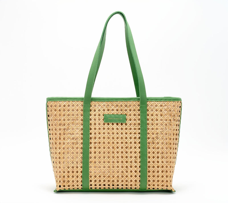 Neely & Chloe x Zenlora Everyday Cane Leather Zip Tote — View 11