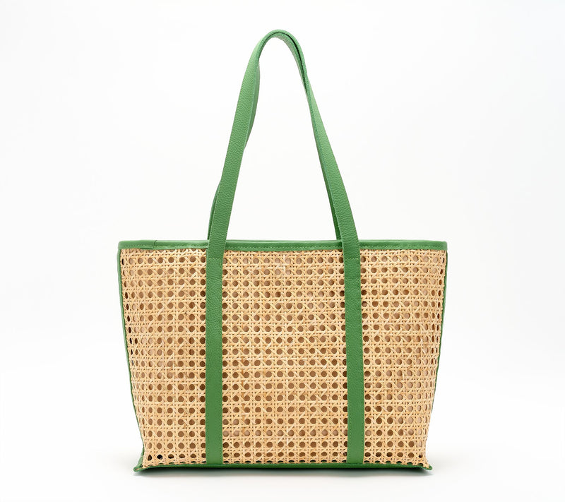 Neely & Chloe x Zenlora Everyday Cane Leather Zip Tote — View 5
