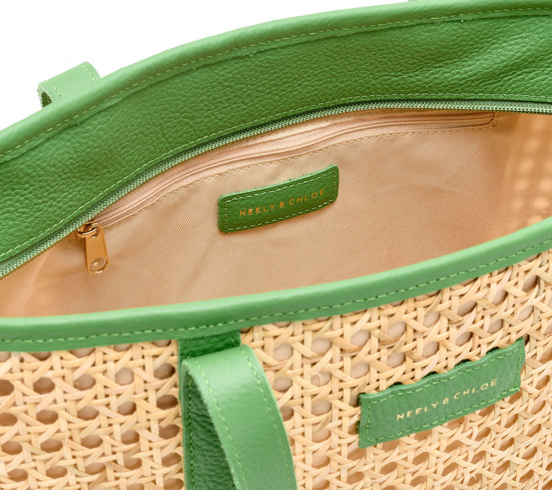 Neely & Chloe x Zenlora Everyday Cane Leather Zip Tote — View 7