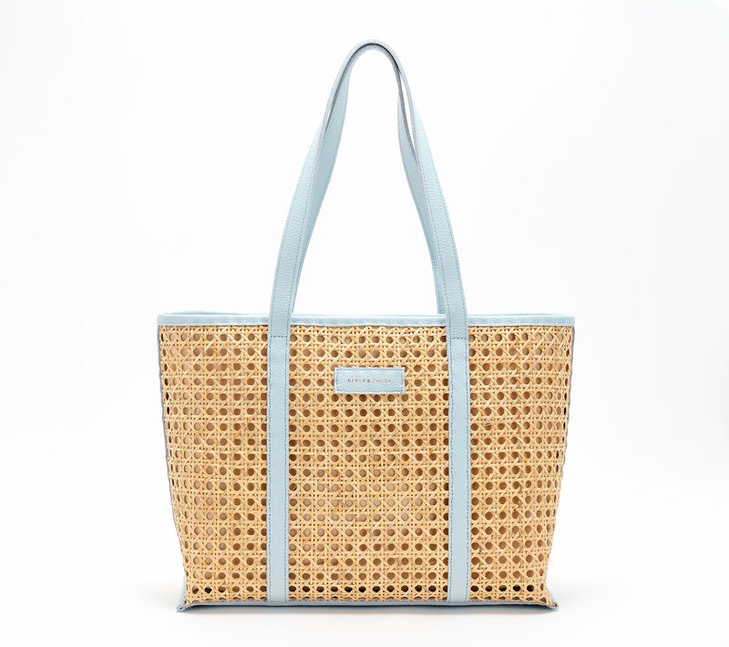 Neely & Chloe x Zenlora Everyday Cane Leather Zip Tote — View 13