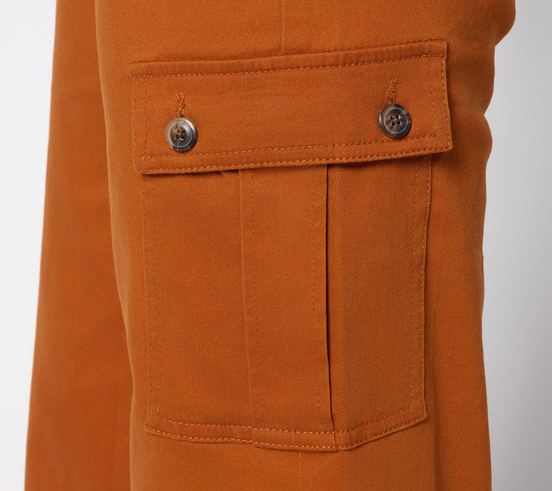 Denim & Co. Regular Double Button Wide Leg Twill Pant — View 6