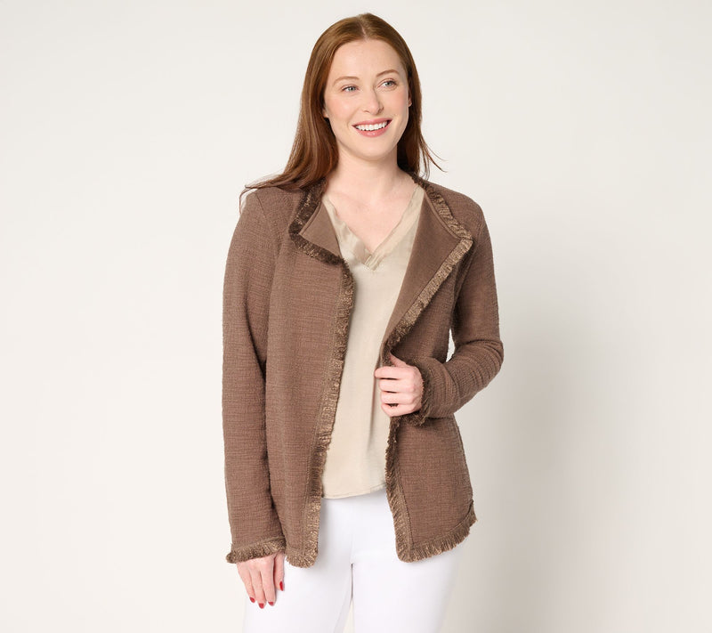Belle by Kim Gravel Fringe Benefit Tweed Jacket — View 3