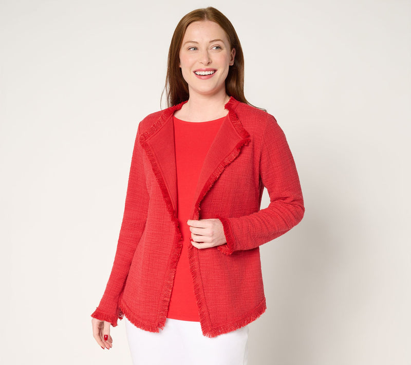 Belle by Kim Gravel Fringe Benefit Tweed Jacket — View 7