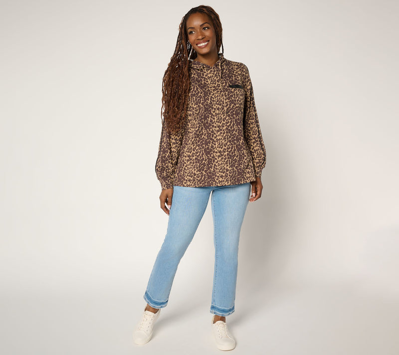 Belle by Kim Gravel Just a Touch Faux Leather Trim Hoodie — View 5
