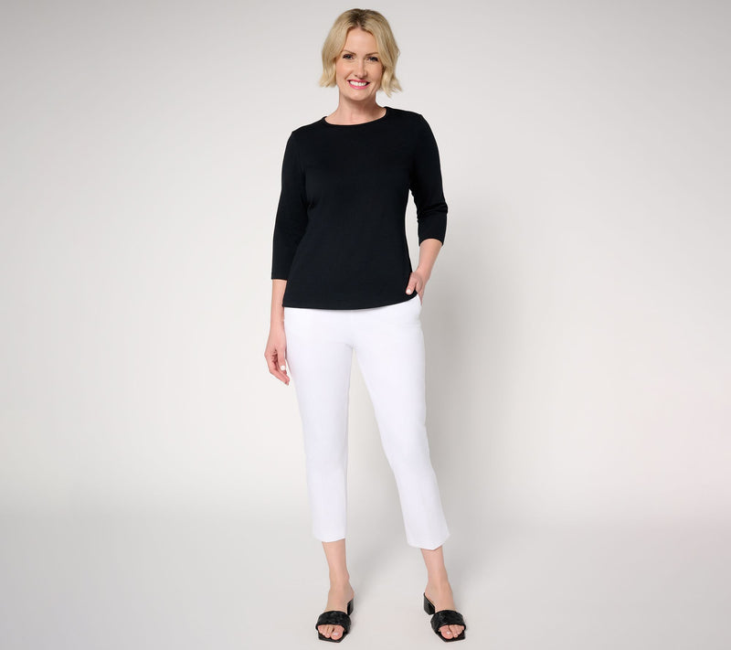 Denim & Co. Essentials Perfect Jersey 3/4 Sleeve Round Neck Top — View 5
