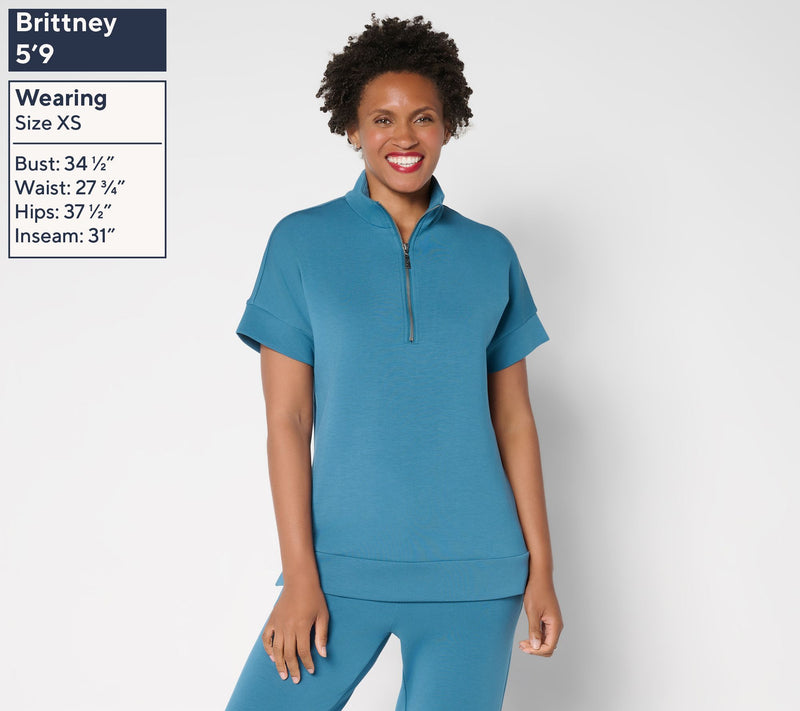 Belle by Kim Gravel ScubaLuxe On the Go Half Zip Top — View 12