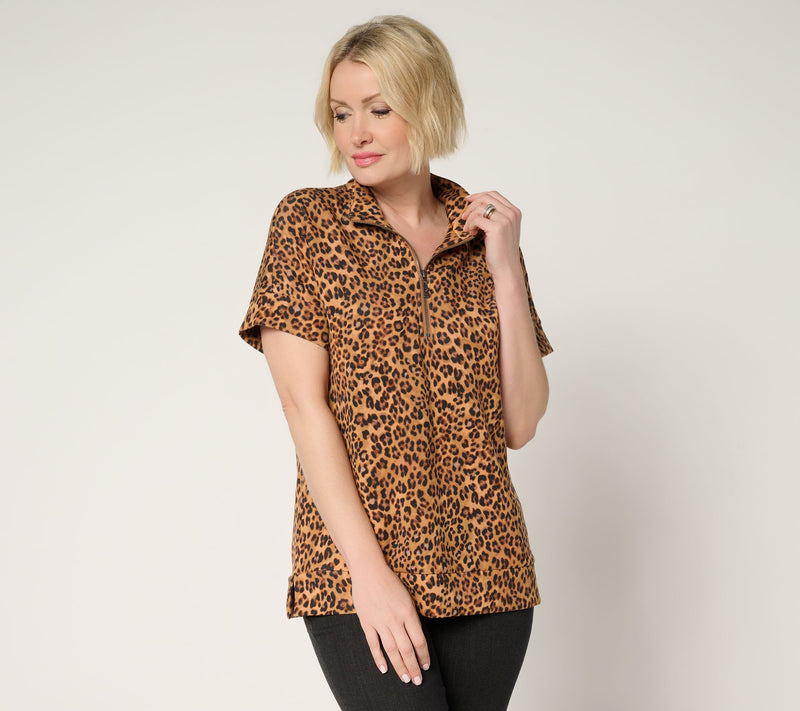 Belle by Kim Gravel ScubaLuxe On the Go Half Zip Top — View 5