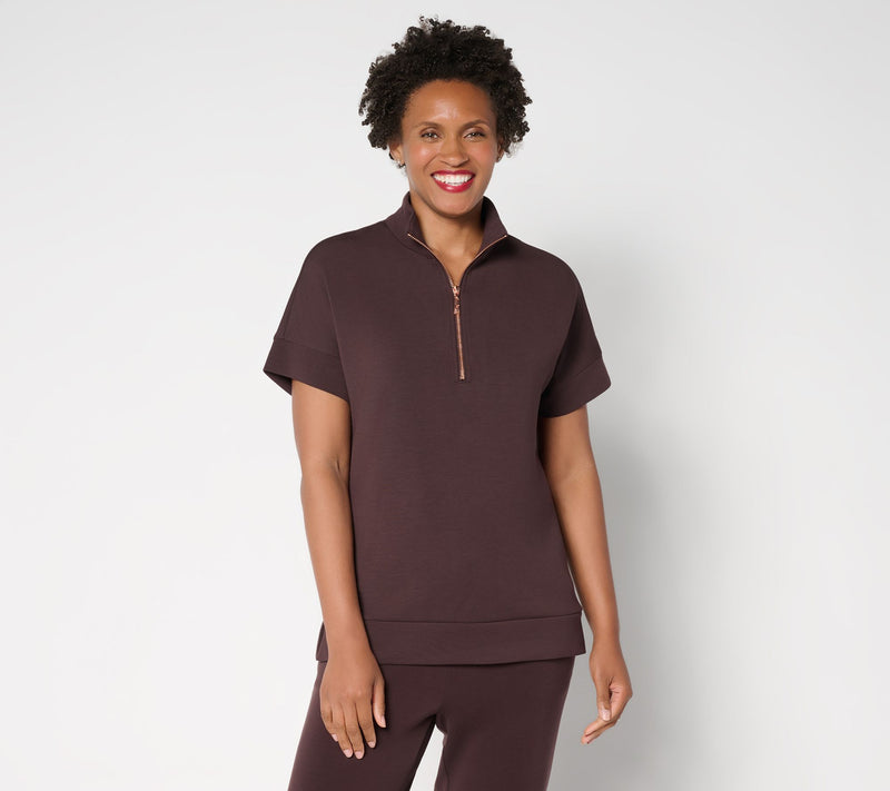 Belle by Kim Gravel ScubaLuxe On the Go Half Zip Top — View 9