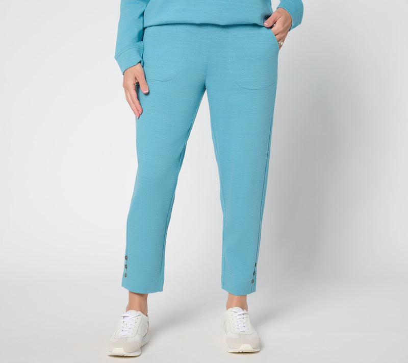 Denim & Co. Active Regular Textured Cotton Straight Leg Crop Pants — View 5