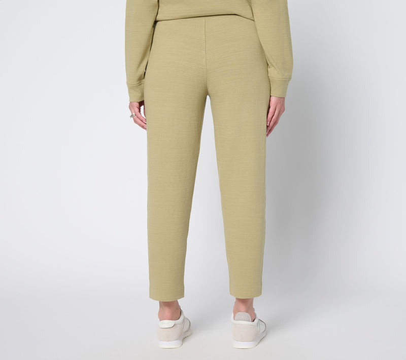 Denim & Co. Active Petite Textured Cotton Straight Leg Crop Pants — View 4