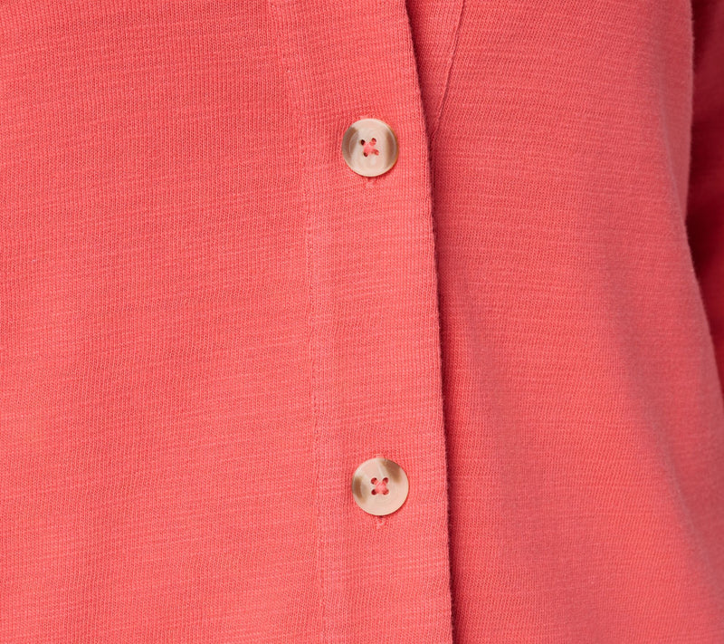 Denim & Co. Textured Cotton Long Sleeve Button Front Cardigan — View 6
