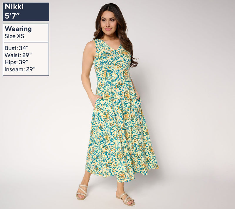 Denim & Co. Canyon Retreat Regular Slub Jersey Midi Dress — View 9