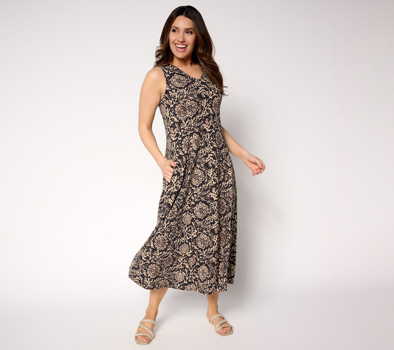 Denim & Co. Canyon Retreat Regular Slub Jersey Midi Dress — View 7