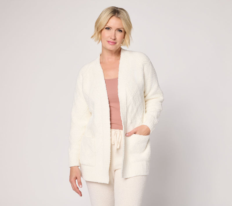 Barefoot Dreams CozyChic Diamond Cable Cardigan — View 12