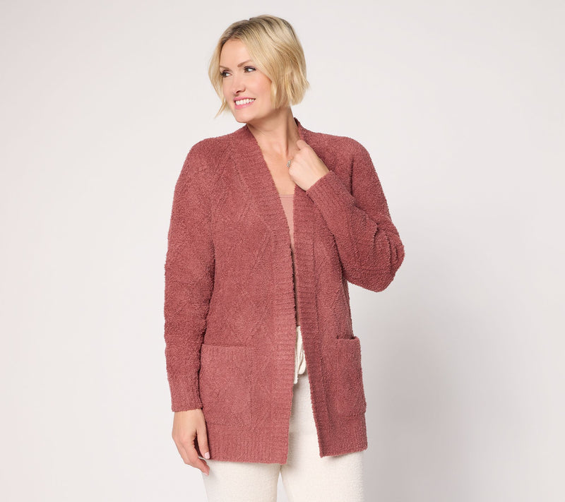 Barefoot Dreams CozyChic Diamond Cable Cardigan — View 13