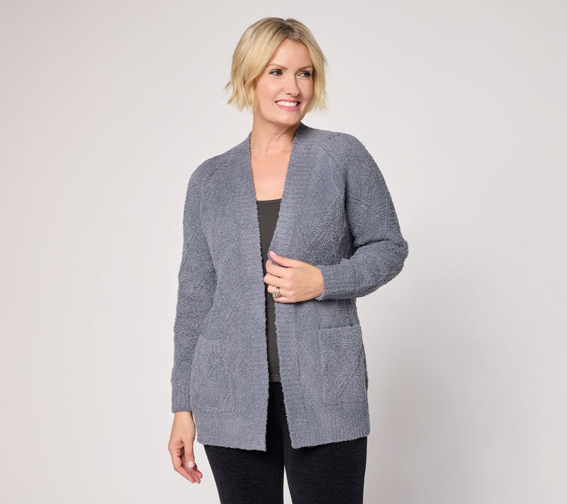 Barefoot Dreams CozyChic Diamond Cable Cardigan — View 14