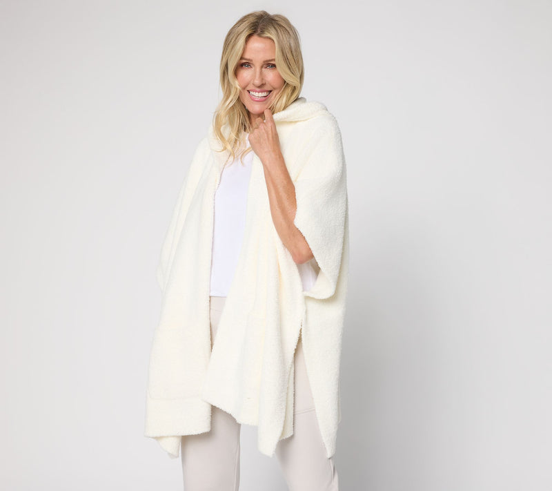 Barefoot Dreams CozyChic Hooded Poncho with Patch Pocket — View 13