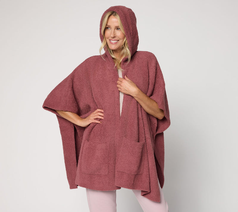 Barefoot Dreams CozyChic Hooded Poncho with Patch Pocket — View 14