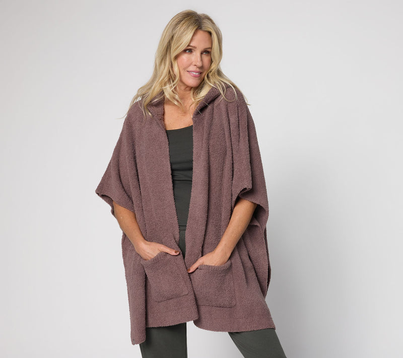 Barefoot Dreams CozyChic Hooded Poncho with Patch Pocket — View 16