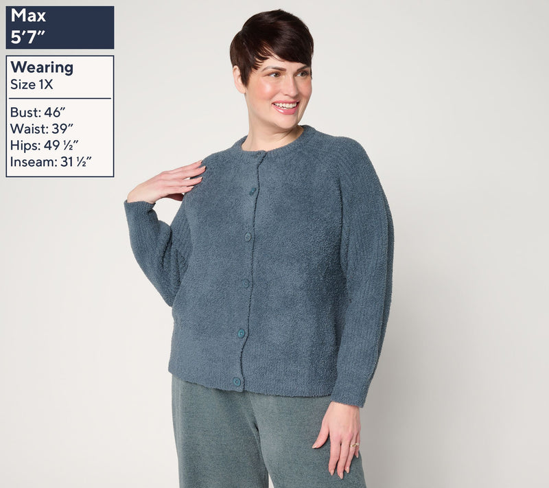 Barefoot Dreams CozyChic Raglan Button Front Cardigan — View 12