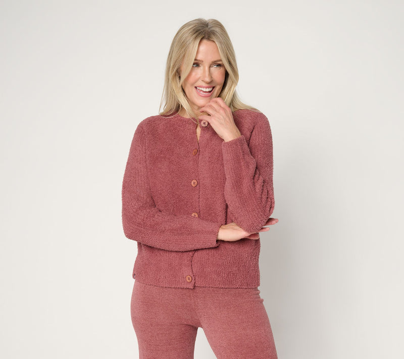 Barefoot Dreams CozyChic Raglan Button Front Cardigan — View 5