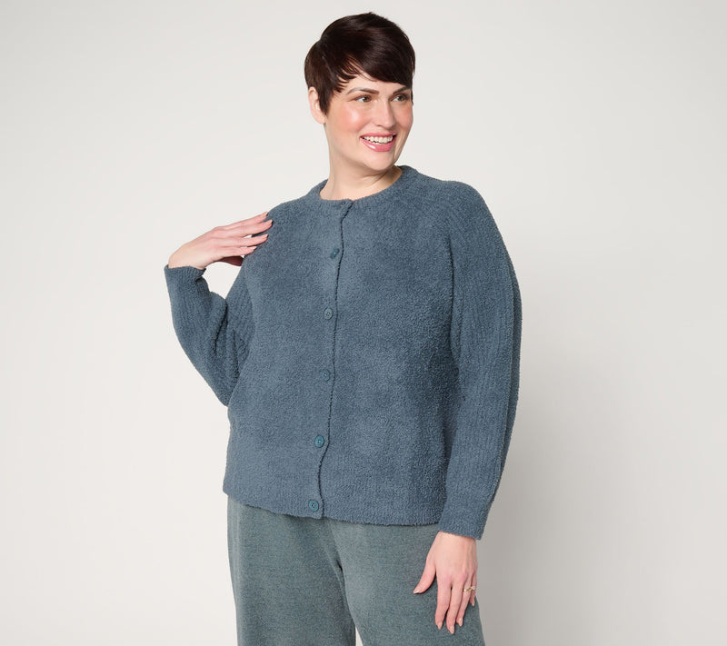 Barefoot Dreams CozyChic Raglan Button Front Cardigan — View 9