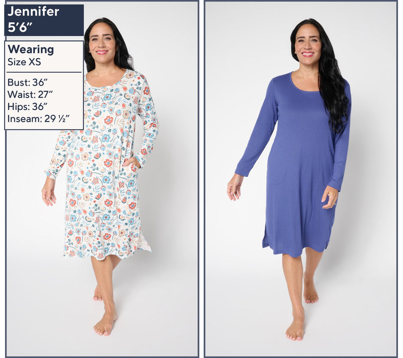 MUK LUKS Ribbed Knit & Cloud Knit 2-Pack Long Sleeve Dresses — View 4