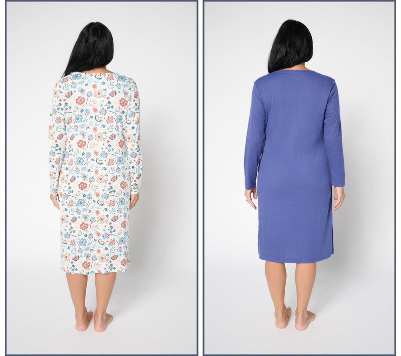 MUK LUKS Ribbed Knit & Cloud Knit 2-Pack Long Sleeve Dresses — View 5
