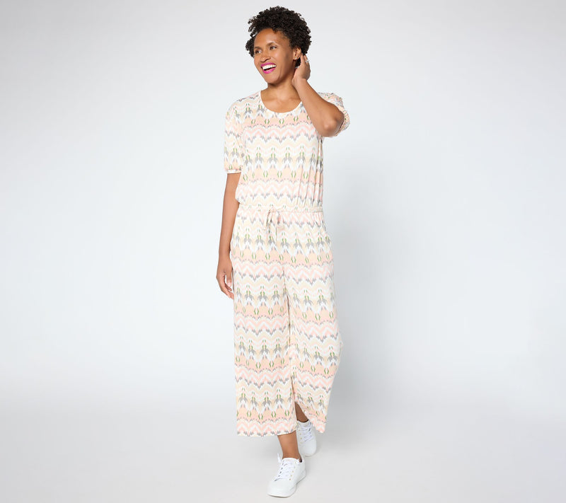 MUK LUKS Dream Cloud Elbow Sleeve Wide Leg Jumpsuit — View 14