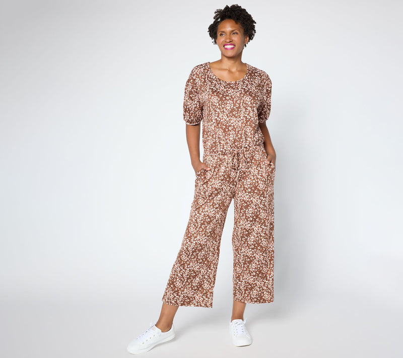 MUK LUKS Dream Cloud Elbow Sleeve Wide Leg Jumpsuit — View 15