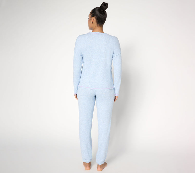 MUK LUKS Regular Sweater Knit Crew & Jogger Lounge Set — View 4
