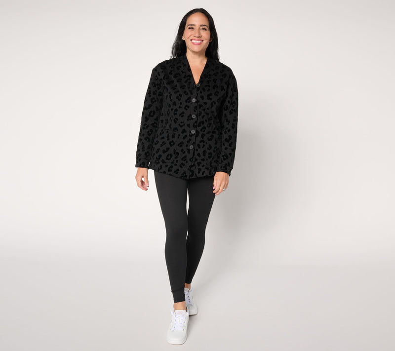 Cuddl Duds Regular Comfortwear Cardigan Lounge Set — View 2